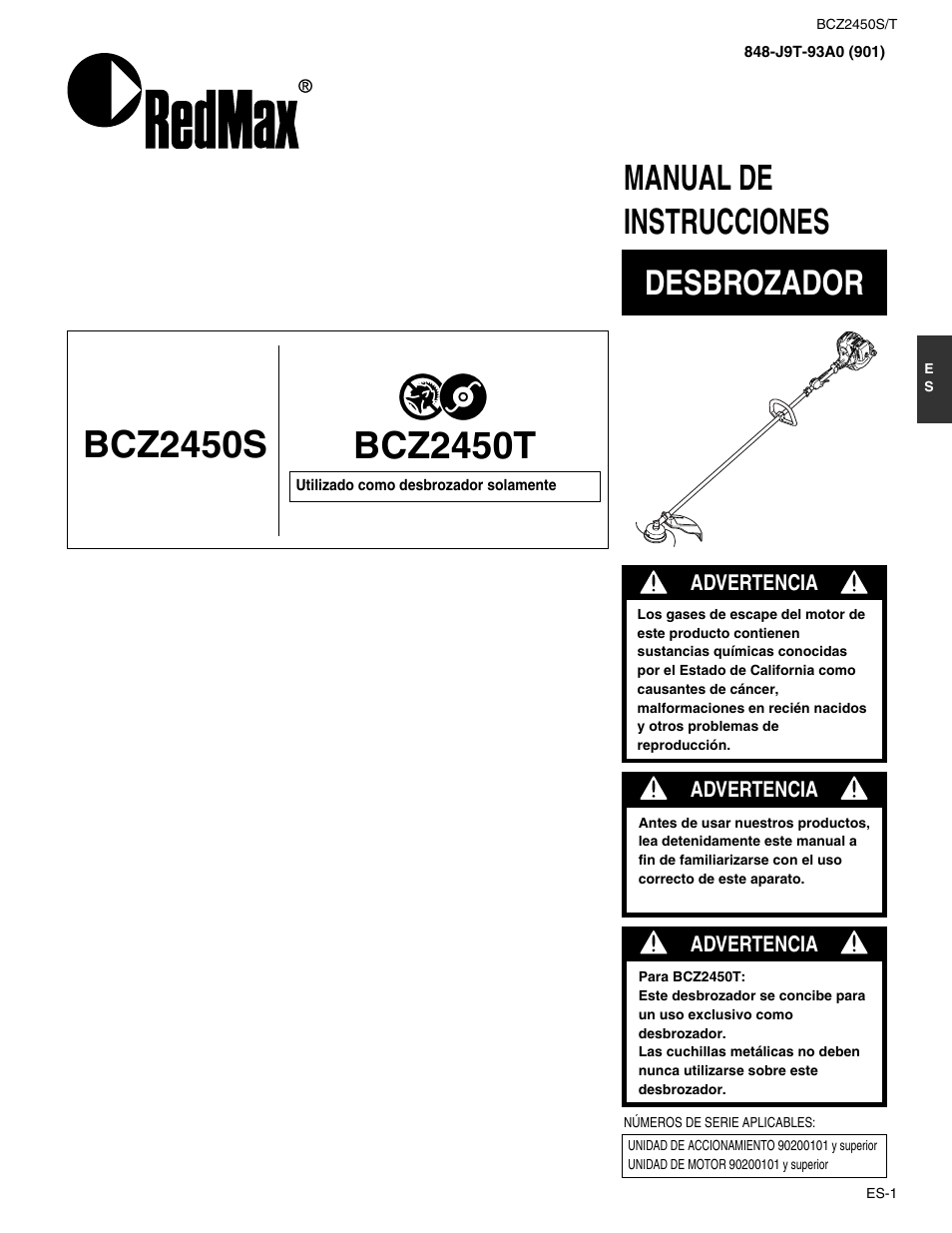 Manual de instrucciones desbrozador | RedMax BCZ2450T User Manual | Page 45 / 76