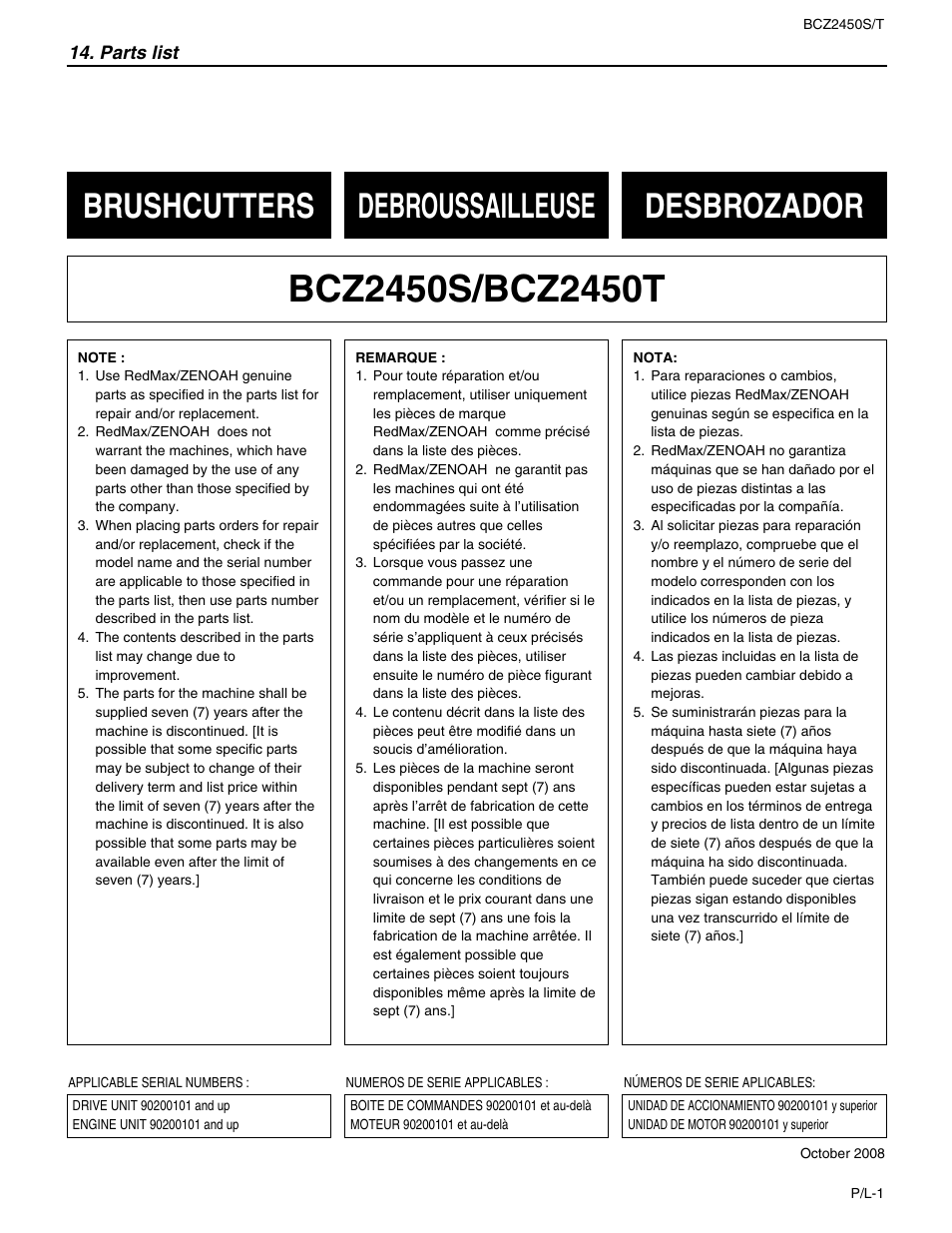 Brushcutters debroussailleuse desbrozador | RedMax BCZ2450T User Manual | Page 67 / 76