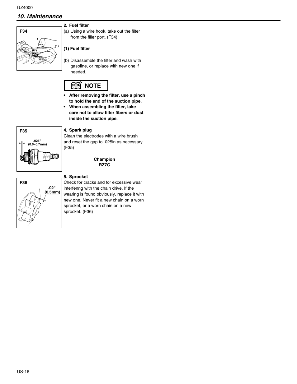 RedMax GZ4000 User Manual | Page 16 / 20