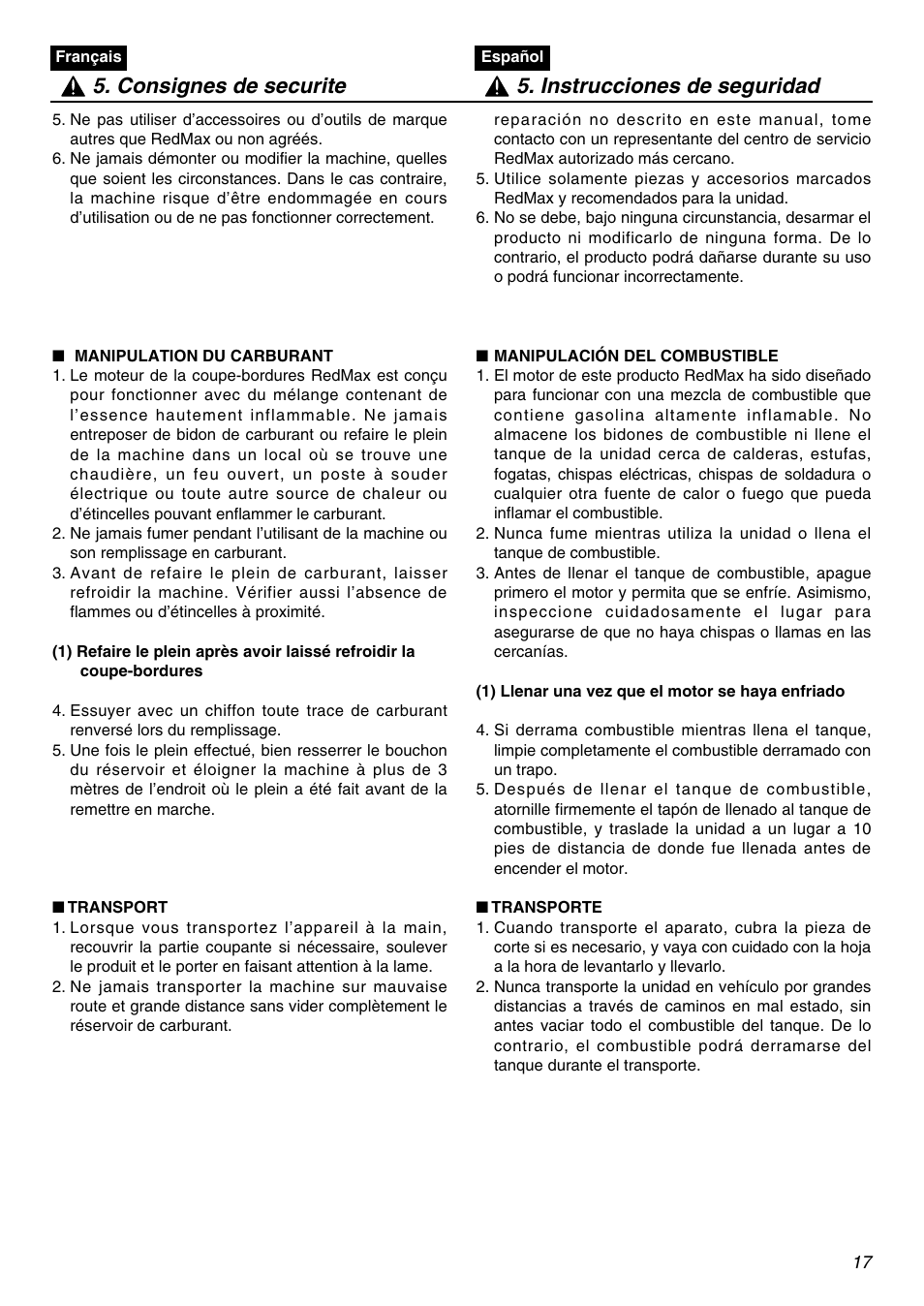 RedMax HEZ2601F User Manual | Page 17 / 56