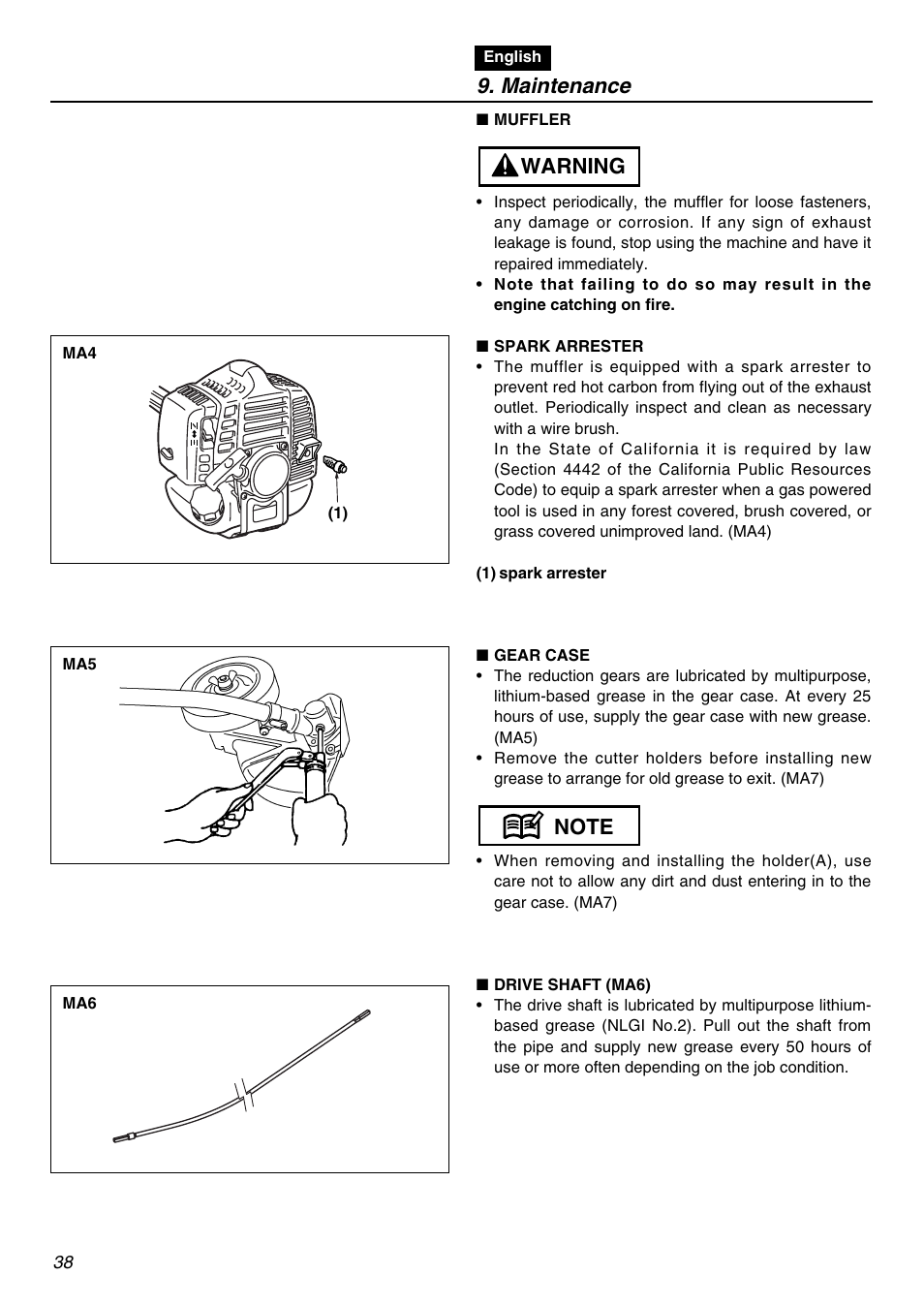 Maintenance | RedMax HEZ2601F User Manual | Page 38 / 56