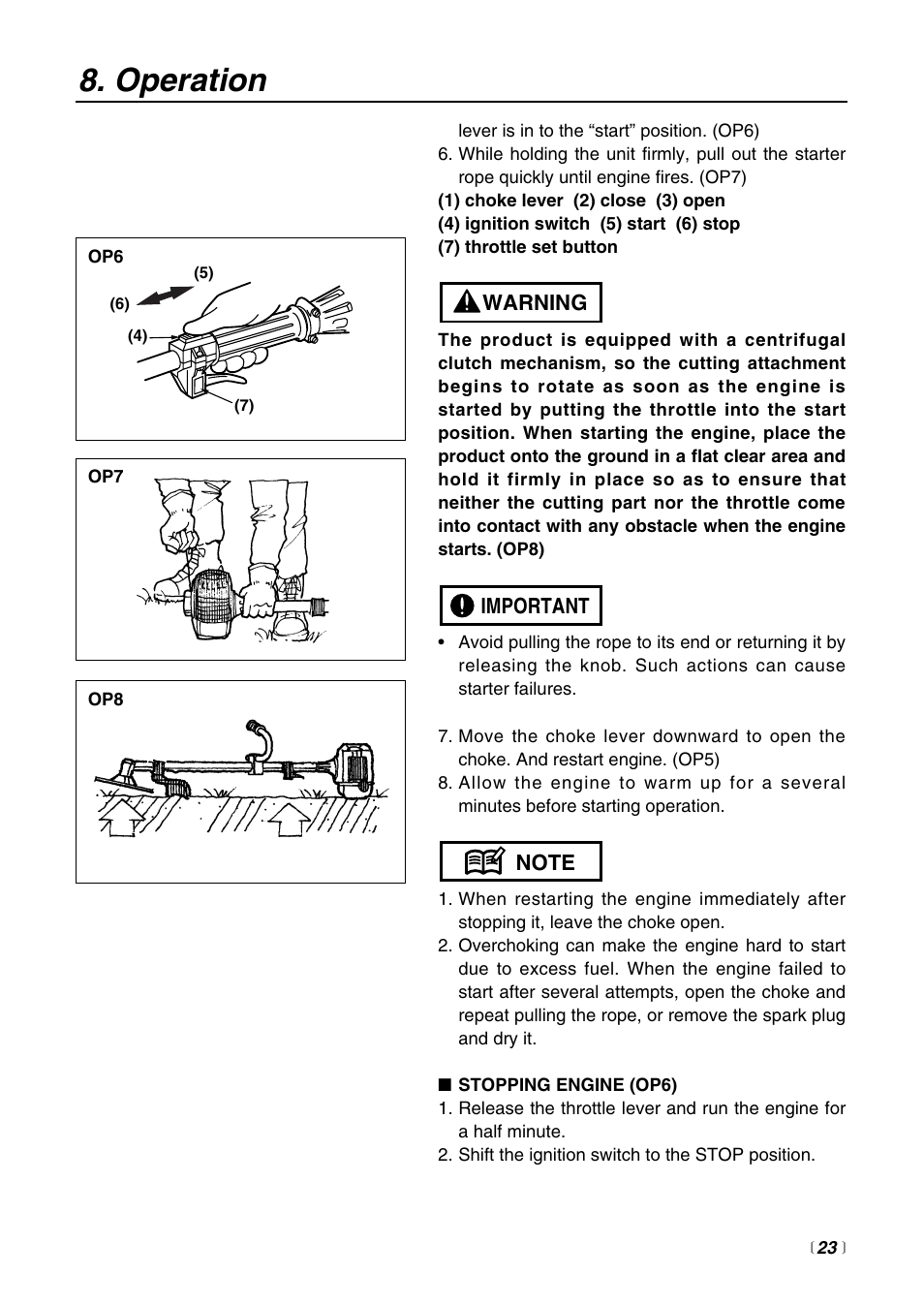 Operation | RedMax EXTREME EXZ2500S-BC User Manual | Page 23 / 64