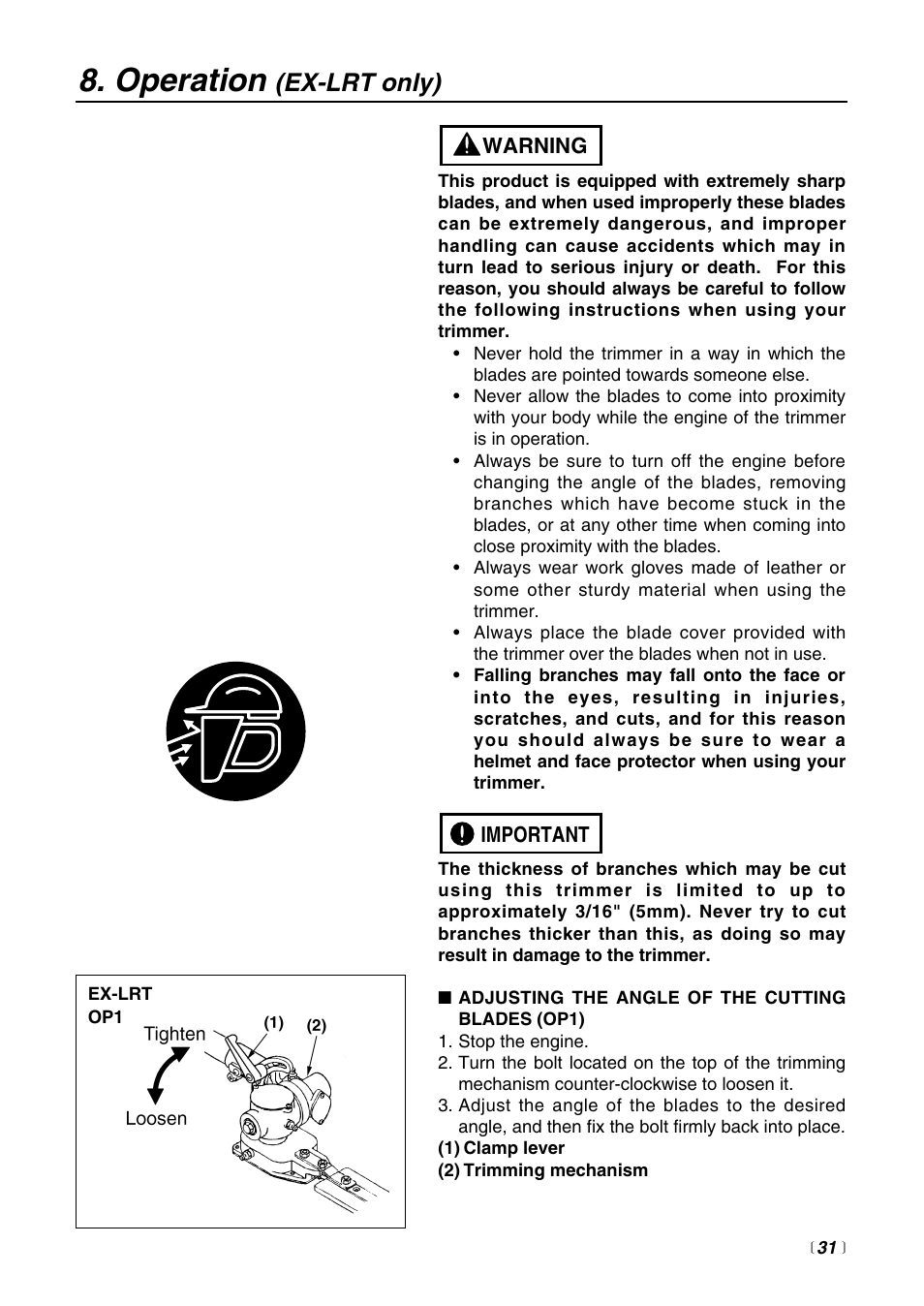 Operation, Ex-lrt only) | RedMax EXTREME EXZ2500S-BC User Manual | Page 31 / 64