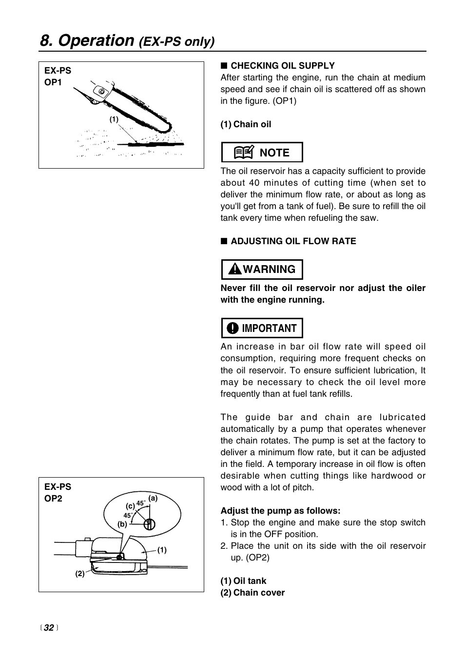 Operation, Ex-ps only) | RedMax EXTREME EXZ2500S-BC User Manual | Page 32 / 64