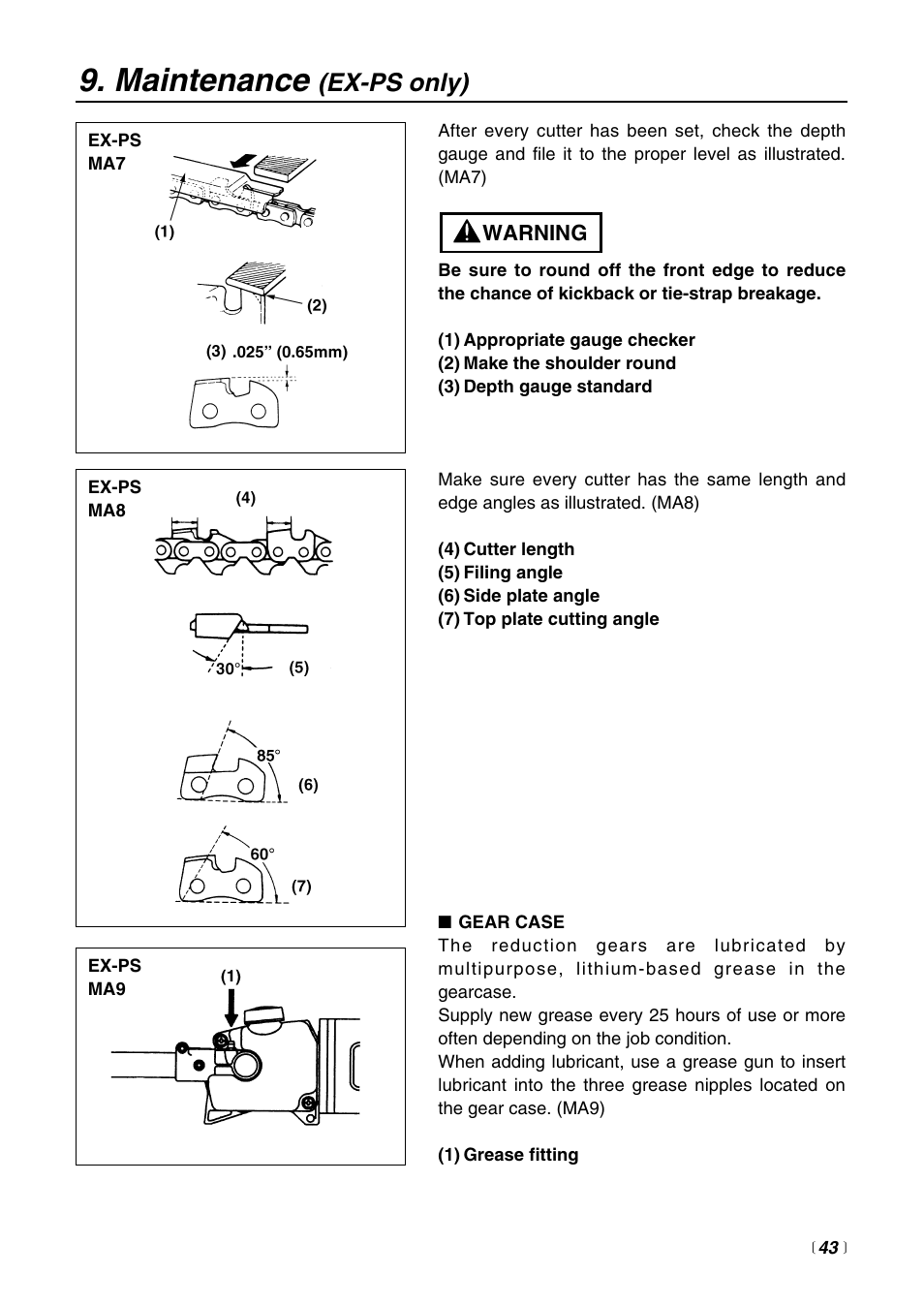 Maintenance, Ex-ps only) | RedMax EXTREME EXZ2500S-BC User Manual | Page 43 / 64