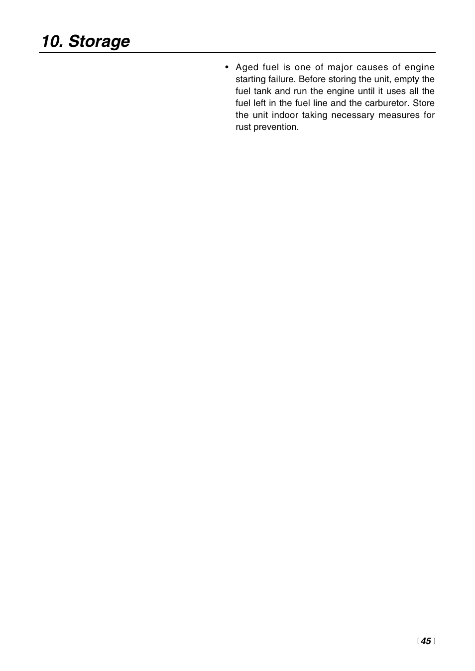 Storage | RedMax EXTREME EXZ2500S-BC User Manual | Page 45 / 64