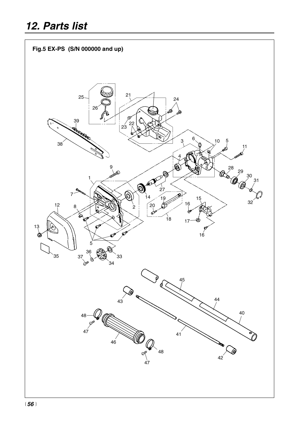 Parts list | RedMax EXTREME EXZ2500S-BC User Manual | Page 56 / 64