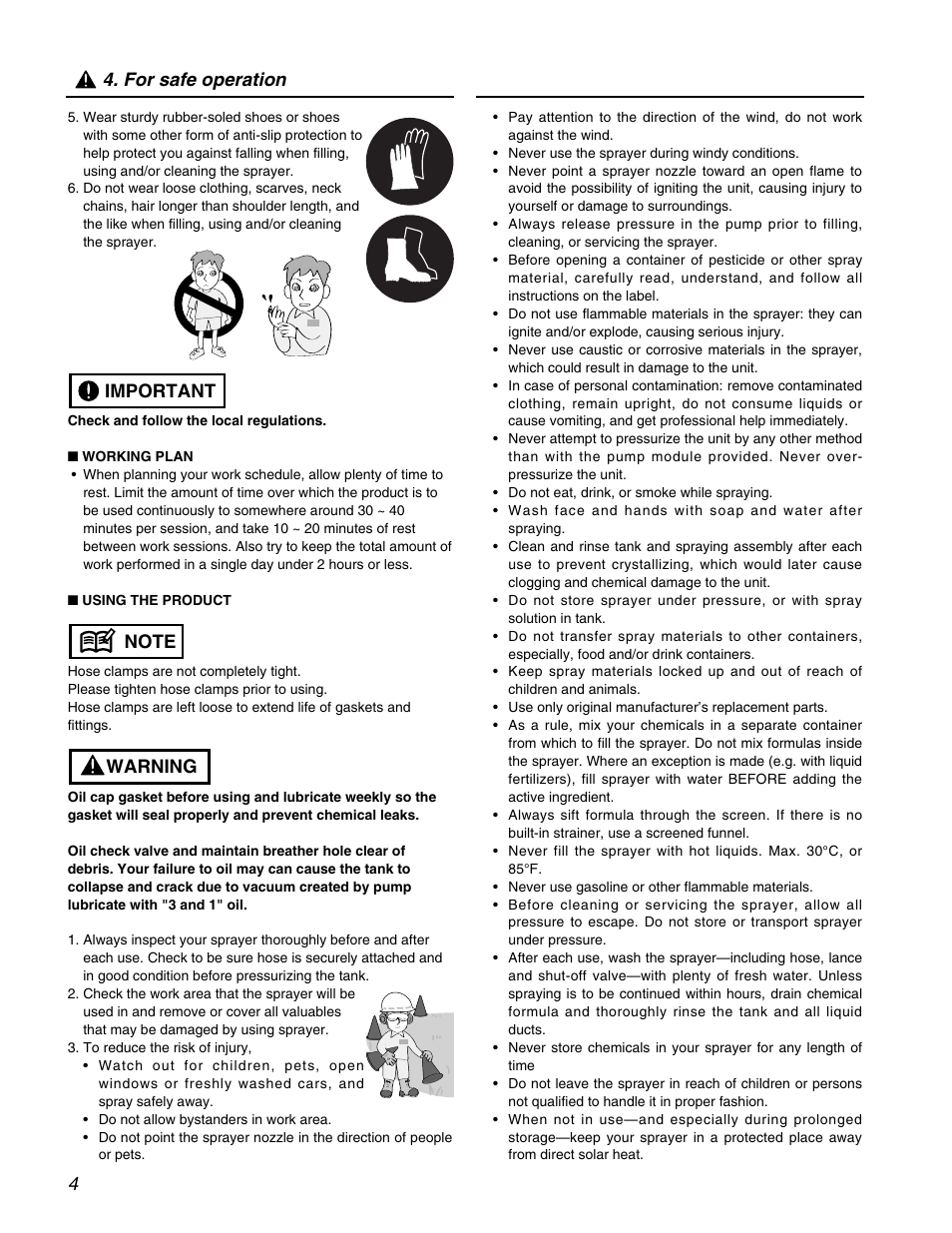 For safe operation | RedMax Backpack Sprayer BM40S User Manual | Page 4 / 12