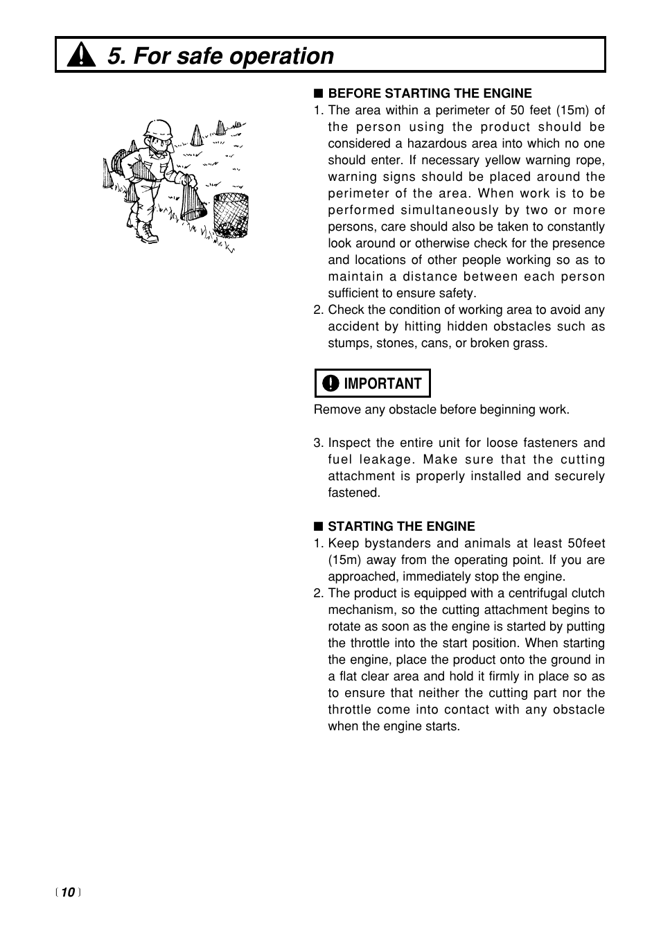 For safe operation | RedMax HTZ2400 User Manual | Page 10 / 36