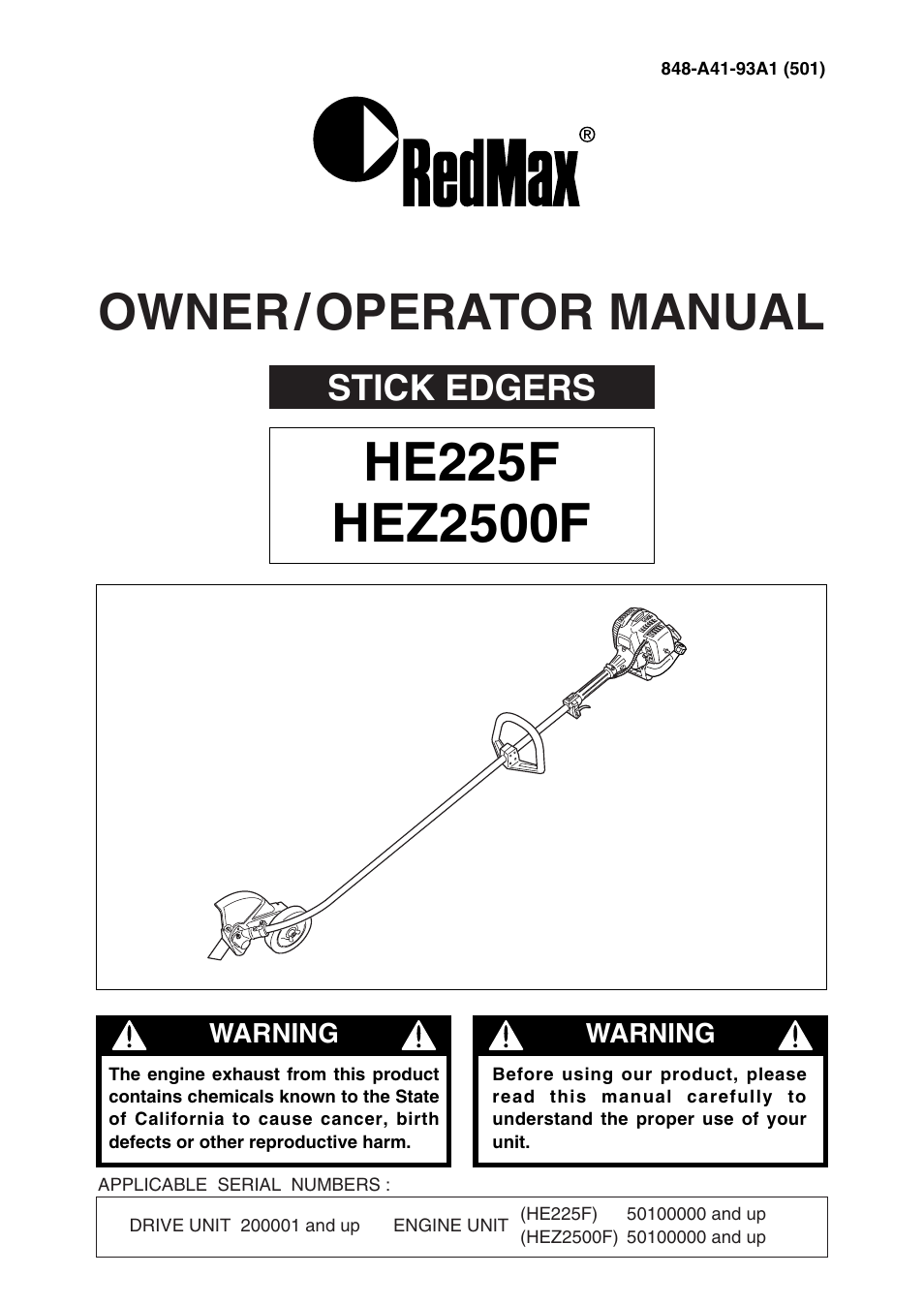 RedMax HE225F User Manual | 36 pages
