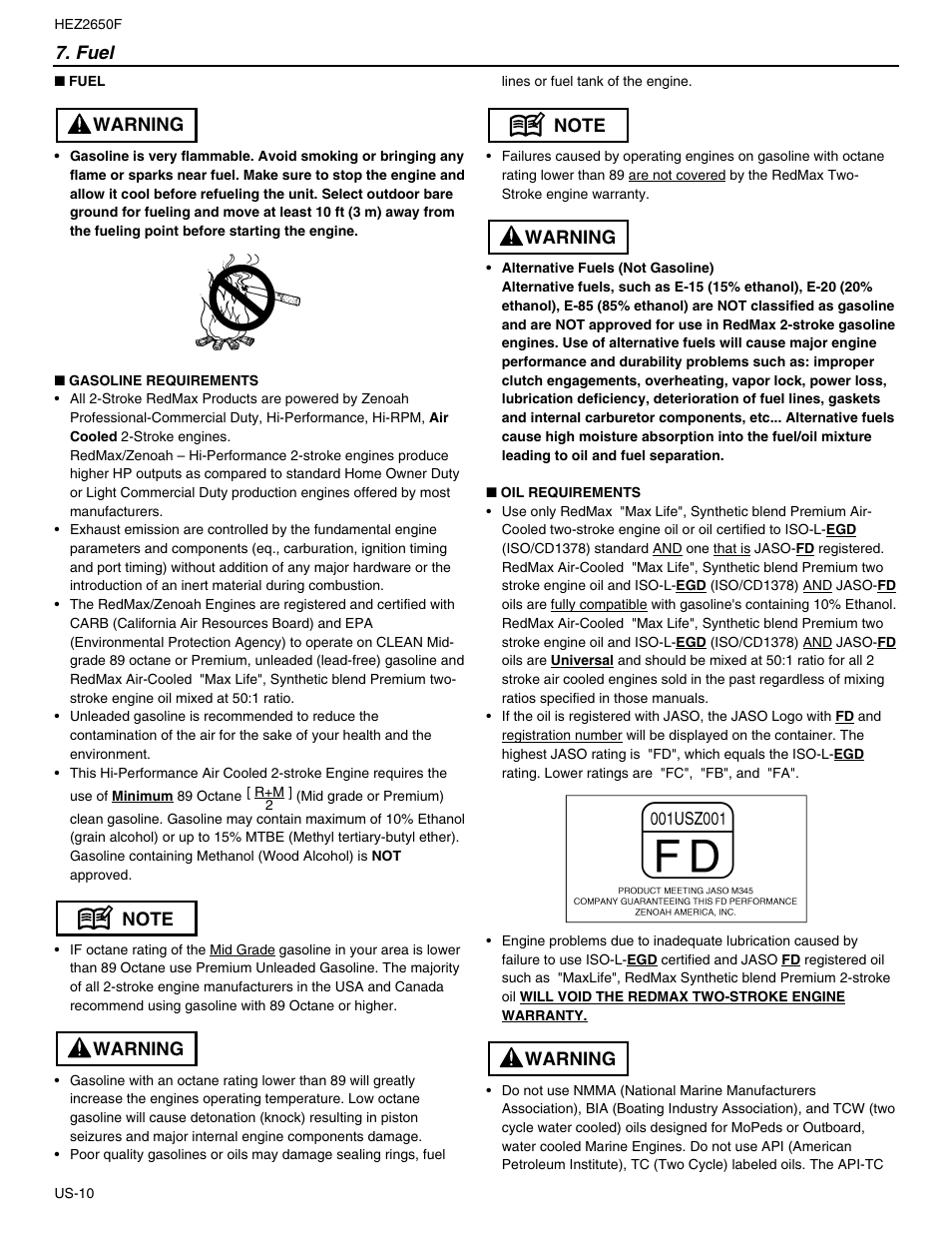 RedMax HEZ2650F User Manual | Page 10 / 18