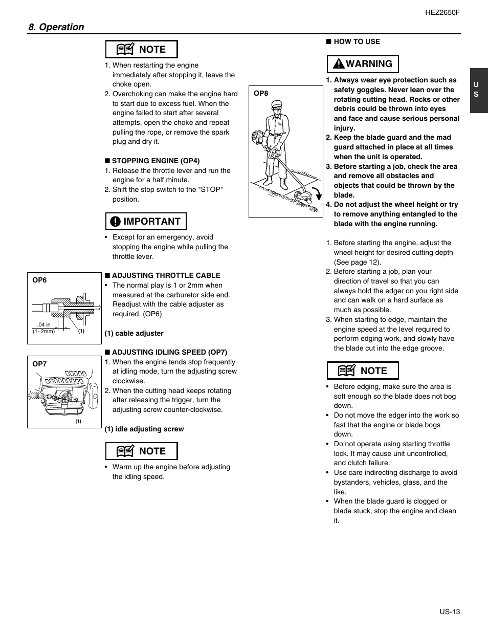Operation | RedMax HEZ2650F User Manual | Page 13 / 18