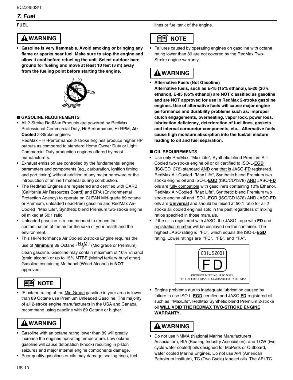 RedMax BCZ2450S User Manual | Page 10 / 22