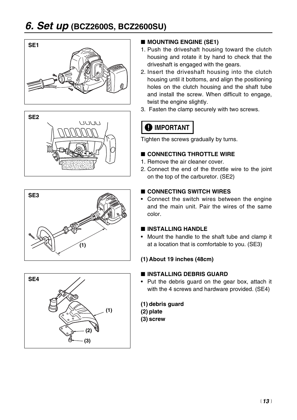 Set up | RedMax BCZ2600SW User Manual | Page 13 / 44