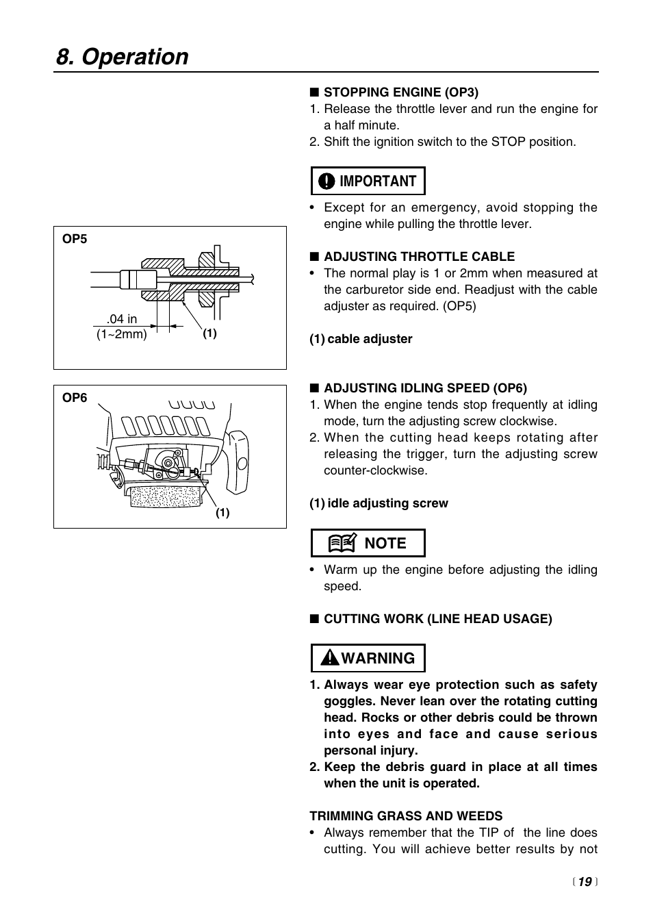 Operation | RedMax BCZ2600SW User Manual | Page 19 / 44