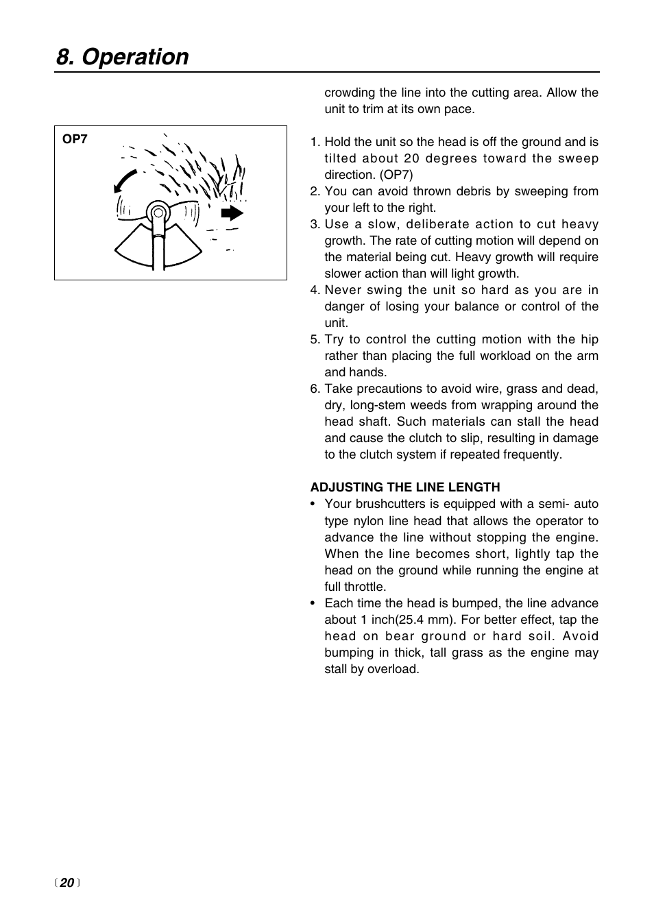 Operation | RedMax BCZ2600SW User Manual | Page 20 / 44