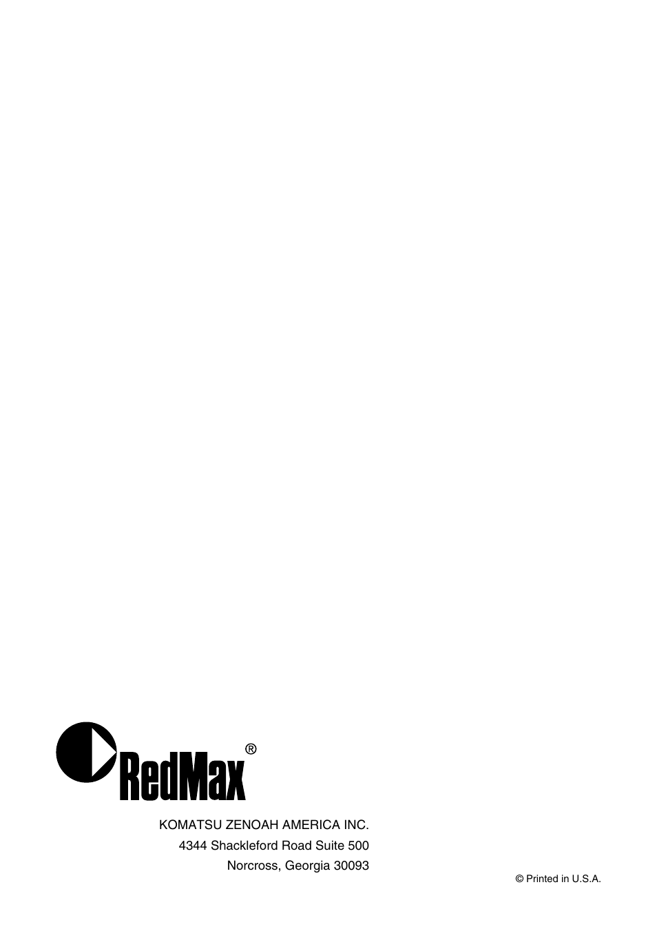 RedMax BCZ2600SW User Manual | Page 44 / 44