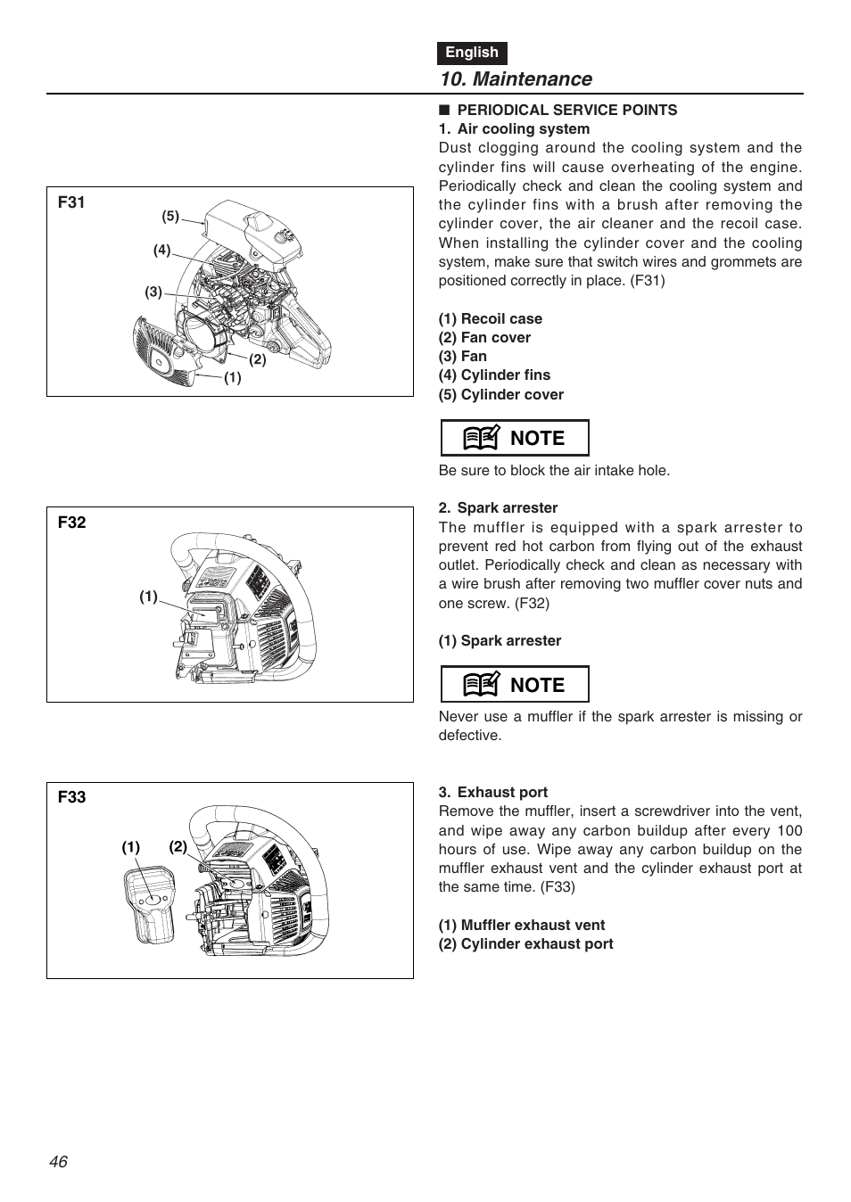 Maintenance | RedMax GZ4500 User Manual | Page 46 / 72