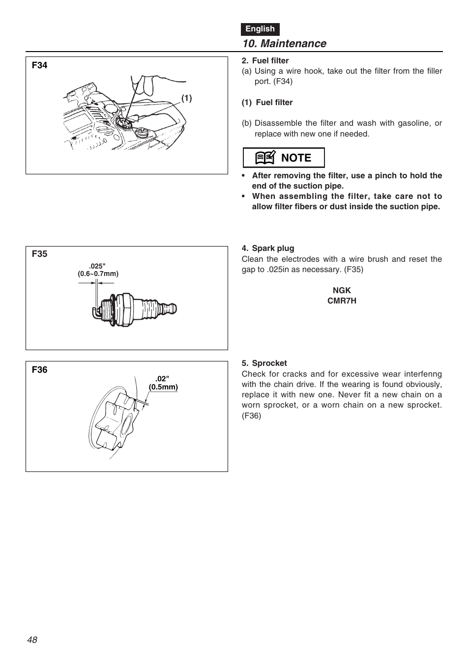 Maintenance | RedMax GZ4500 User Manual | Page 48 / 72