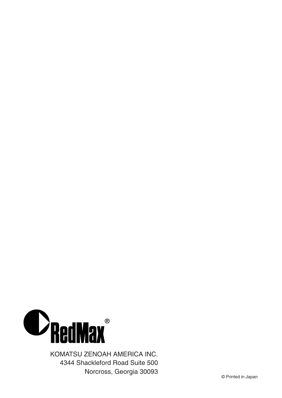 RedMax GZ4500 User Manual | Page 72 / 72