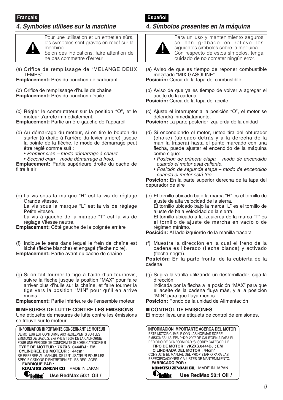 RedMax GZ4500 User Manual | Page 9 / 72