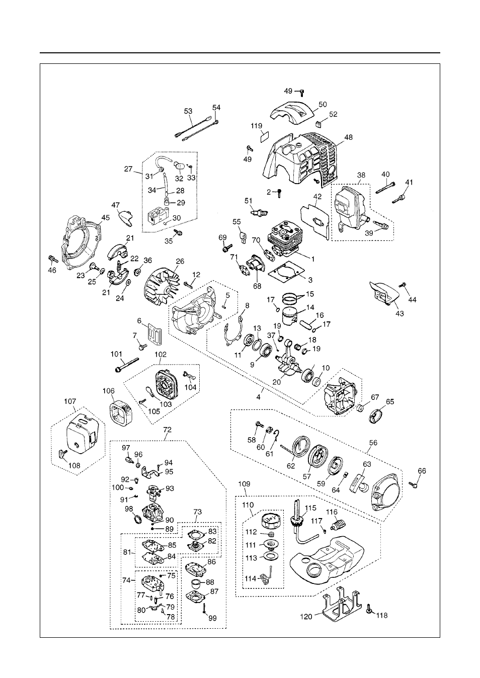 Parts list | RedMax BC4401DW User Manual | Page 28 / 38