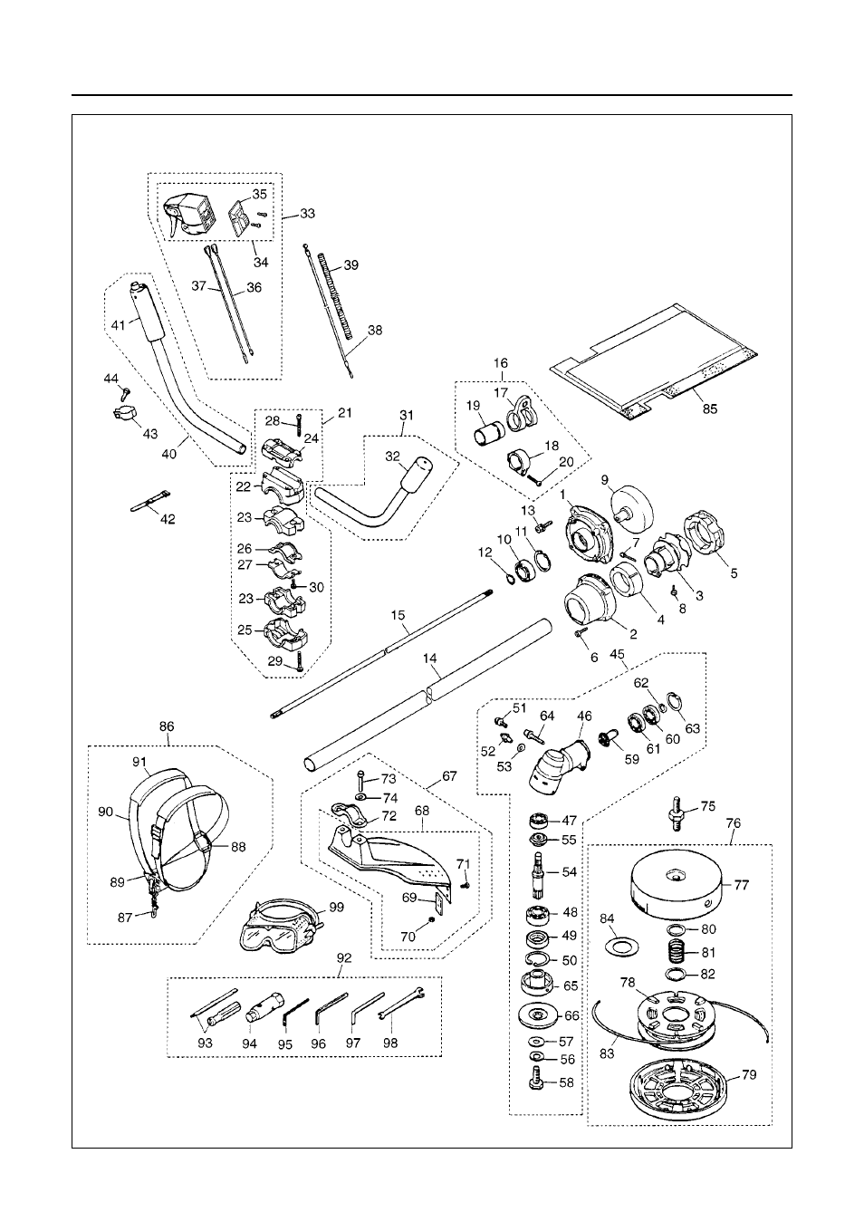 Parts list | RedMax BC4401DW User Manual | Page 30 / 38