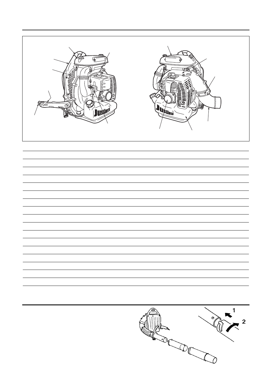 Parts location & specifications assembly | RedMax EB7000 User Manual | Page 9 / 28