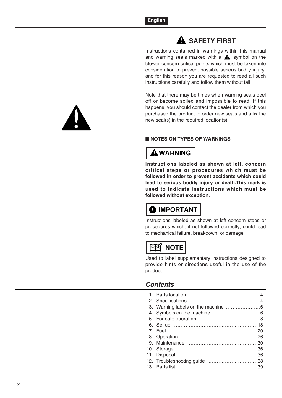 RedMax HB250 User Manual | Page 2 / 48