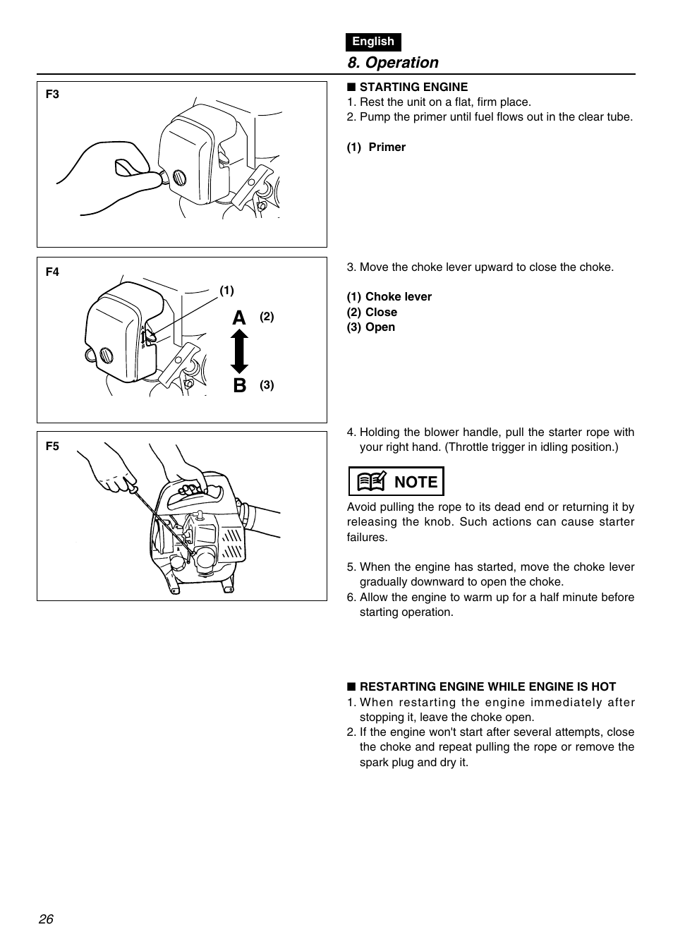 Operation | RedMax HB250 User Manual | Page 26 / 48