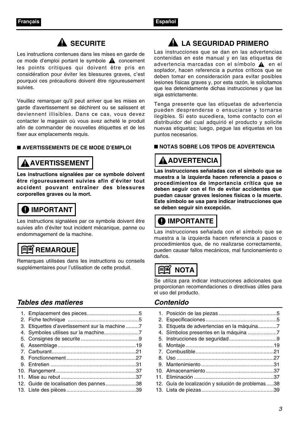 RedMax HB250 User Manual | Page 3 / 48