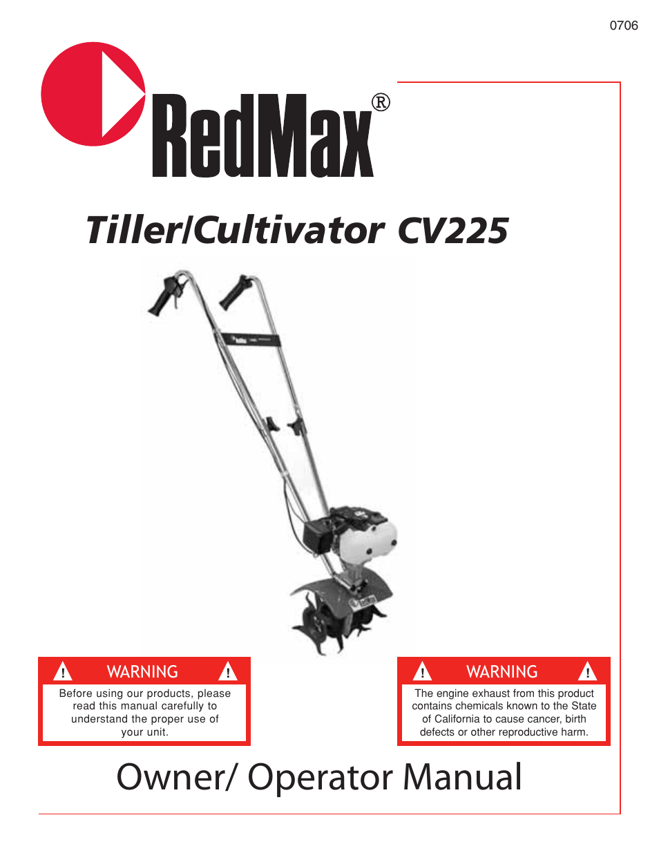 RedMax CV225 User Manual | 31 pages