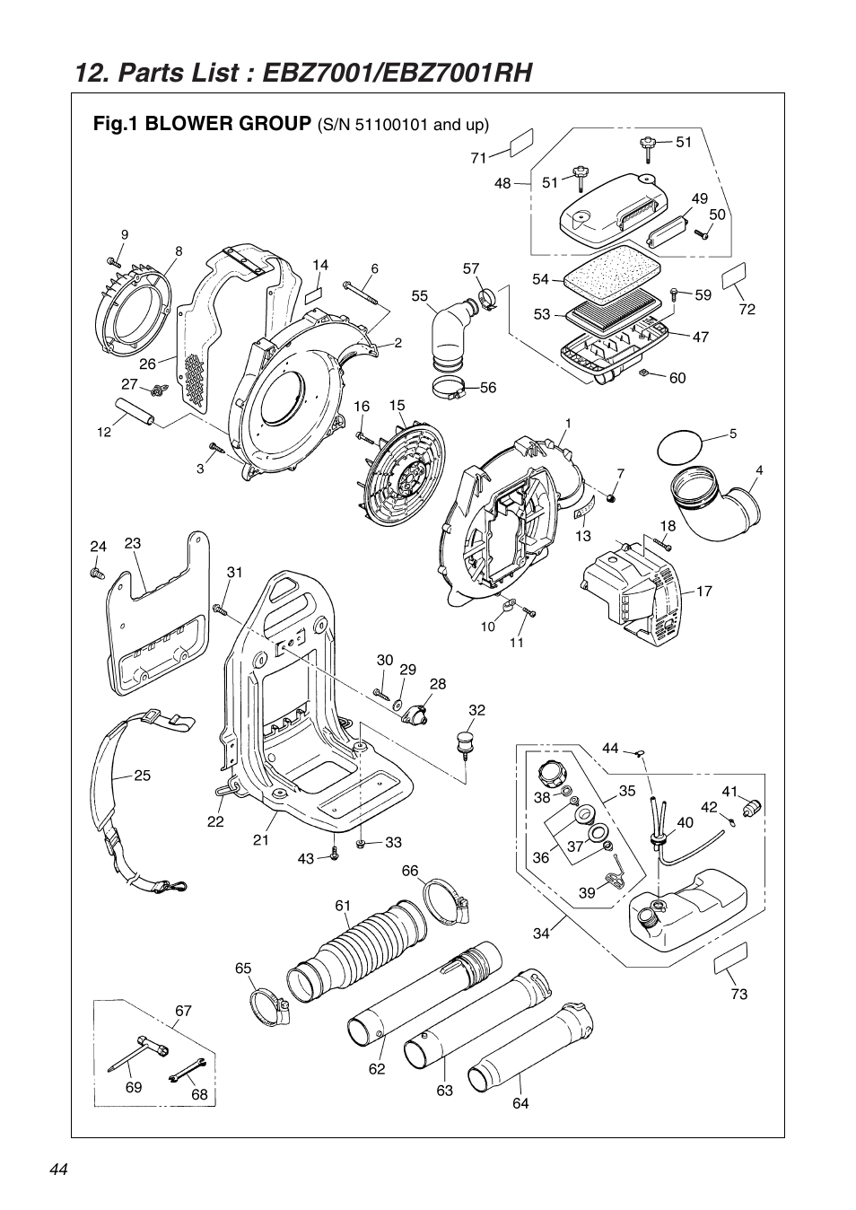 RedMax EBZ7001 User Manual | Page 44 / 56