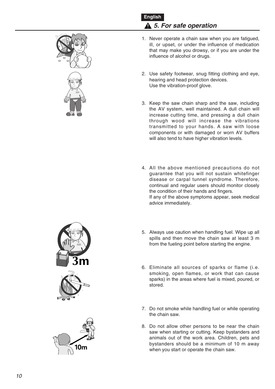 For safe operation | RedMax G5000AVS User Manual | Page 10 / 72