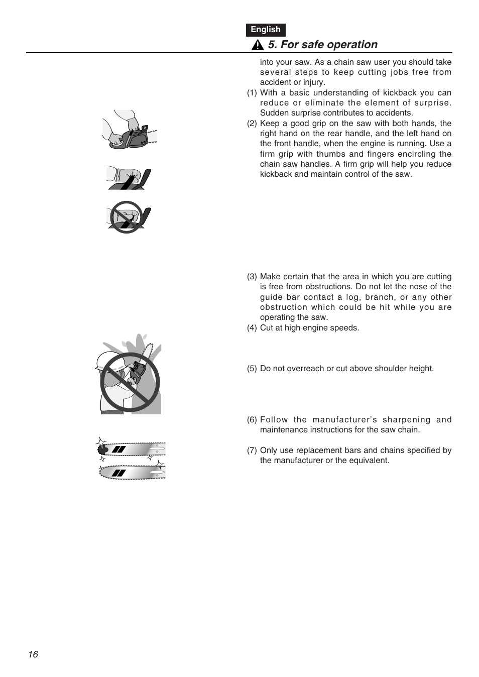 For safe operation | RedMax G5000AVS User Manual | Page 16 / 72