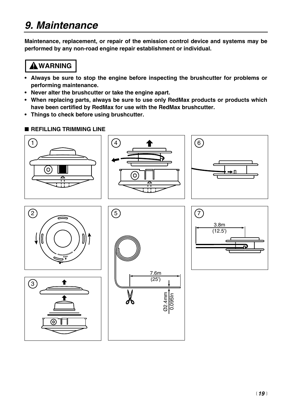 Maintenance | RedMax BT250 User Manual | Page 19 / 31