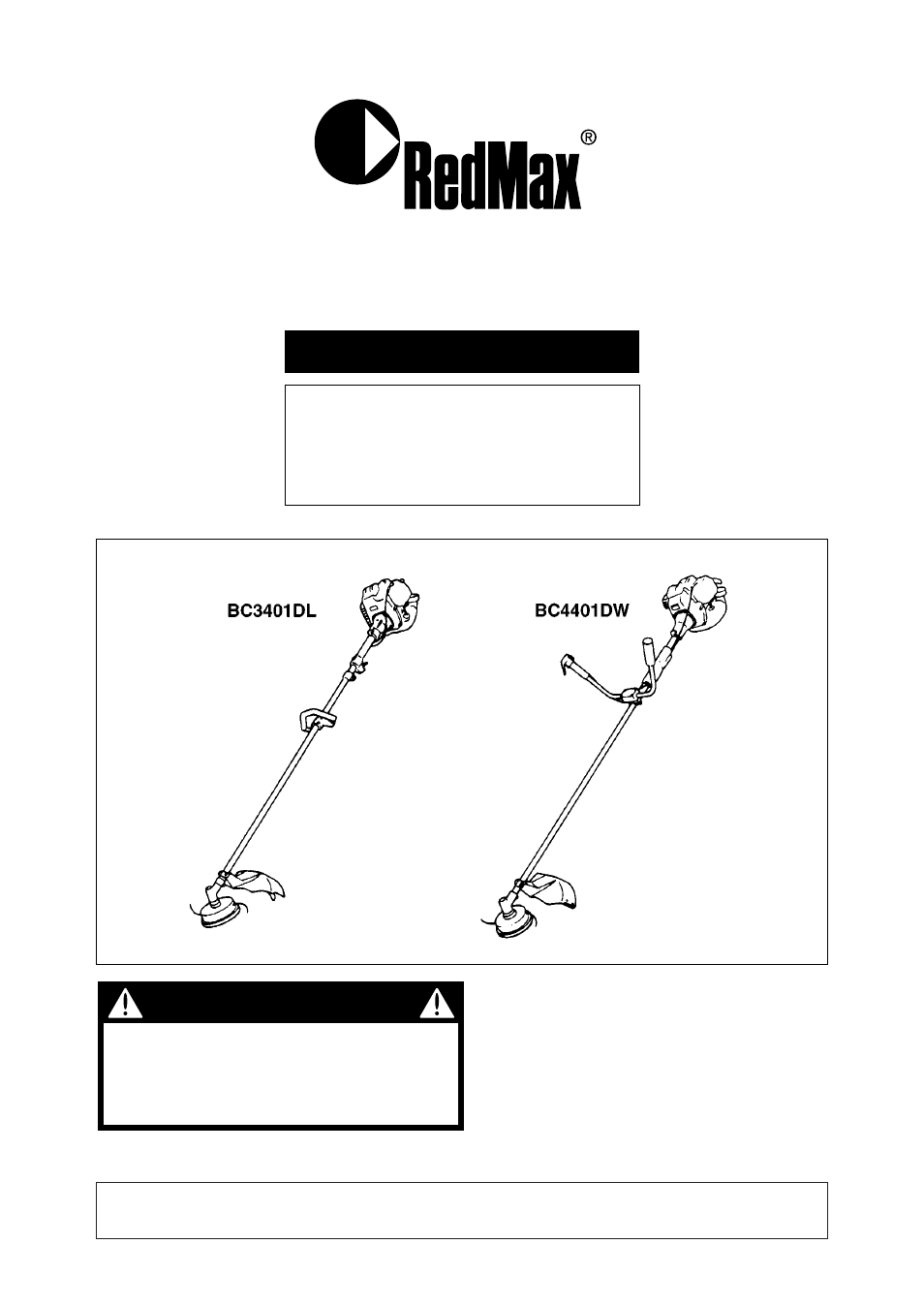 RedMax BC3401DL User Manual | 38 pages