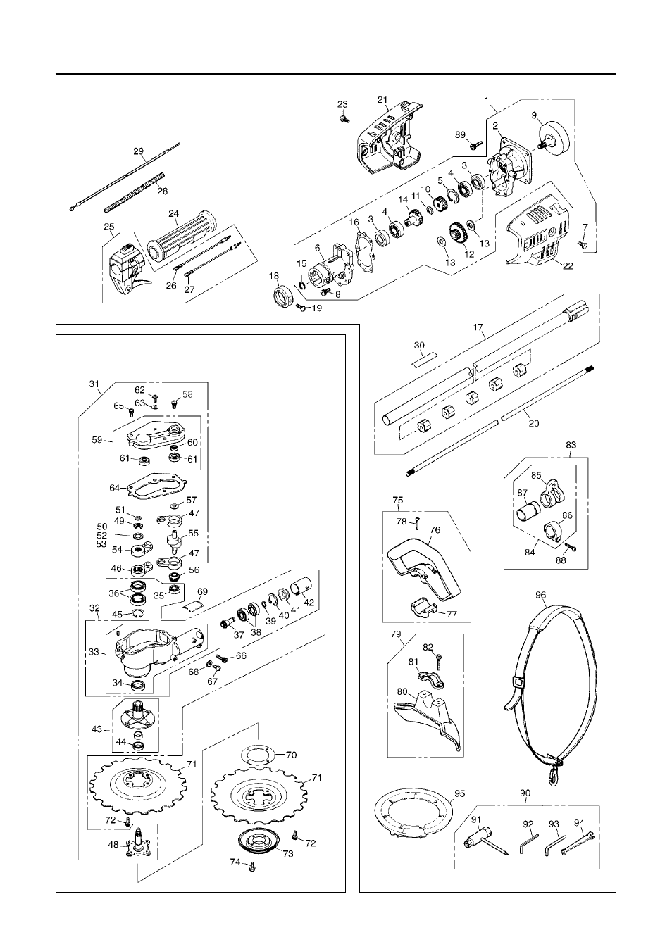 Parts list | RedMax SGCX2600S User Manual | Page 32 / 40