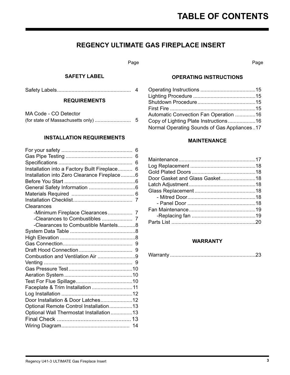 Regency Wraps U41-NG3 User Manual | Page 3 / 24