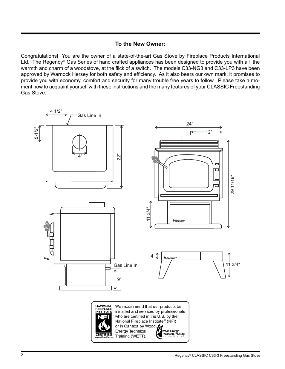 Regency Wraps C33-NG3 User Manual | Page 2 / 28