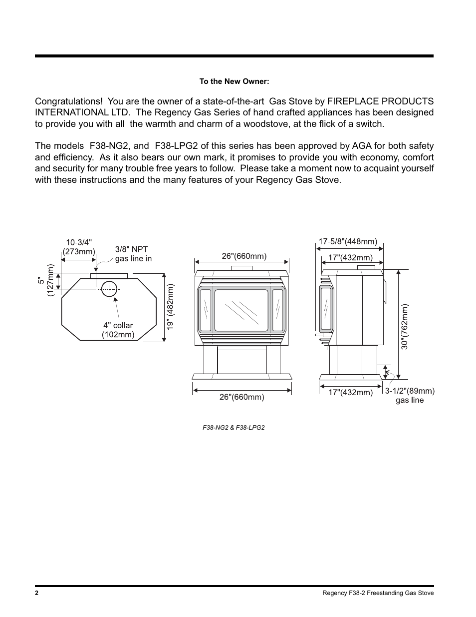 Regency Wraps F38-LPG2 User Manual | Page 2 / 24