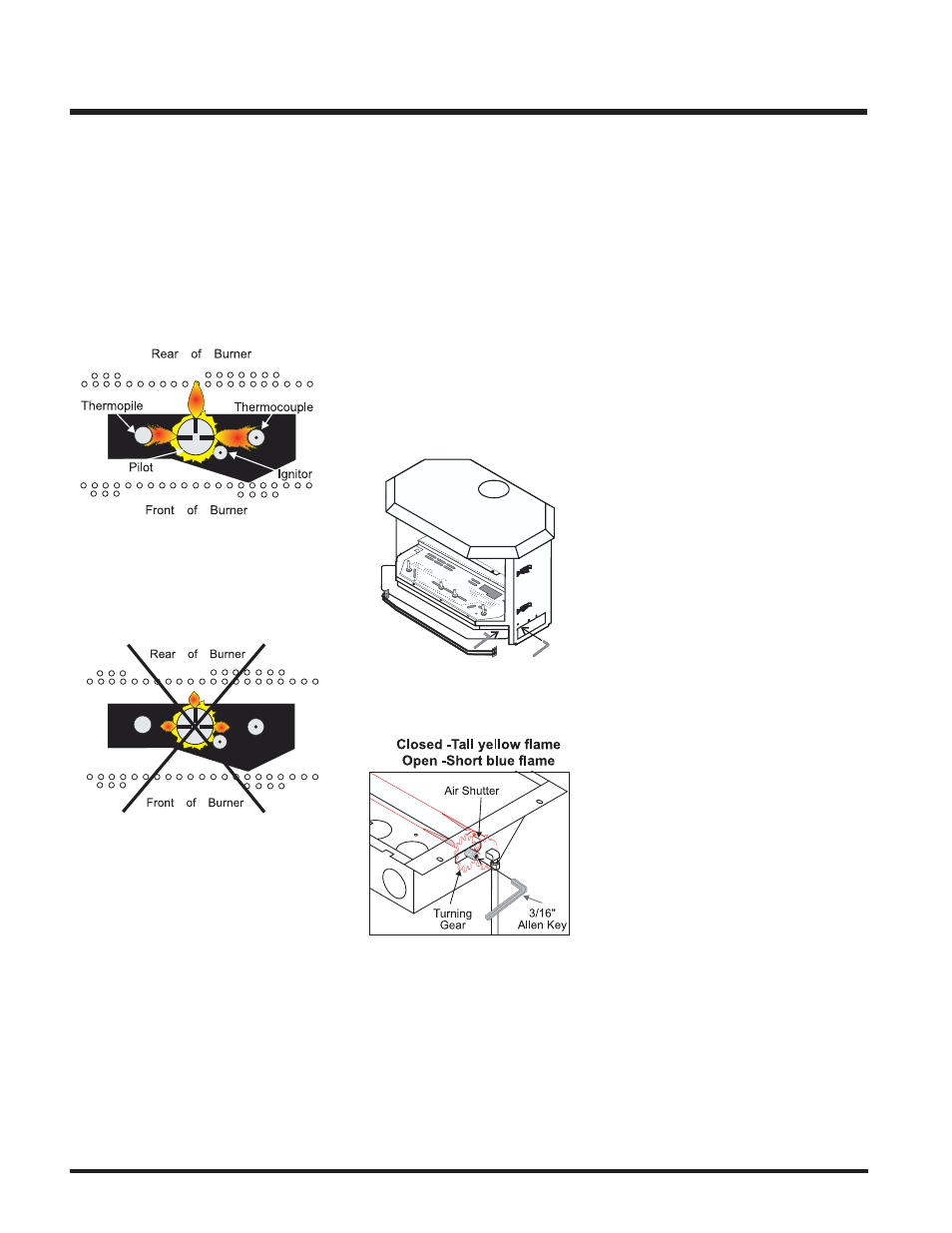 Operating instructions, Normal operating sounds of gas appliances, Aeration adjustment | Pilot adjustment | Regency Wraps U38-LP User Manual | Page 16 / 24