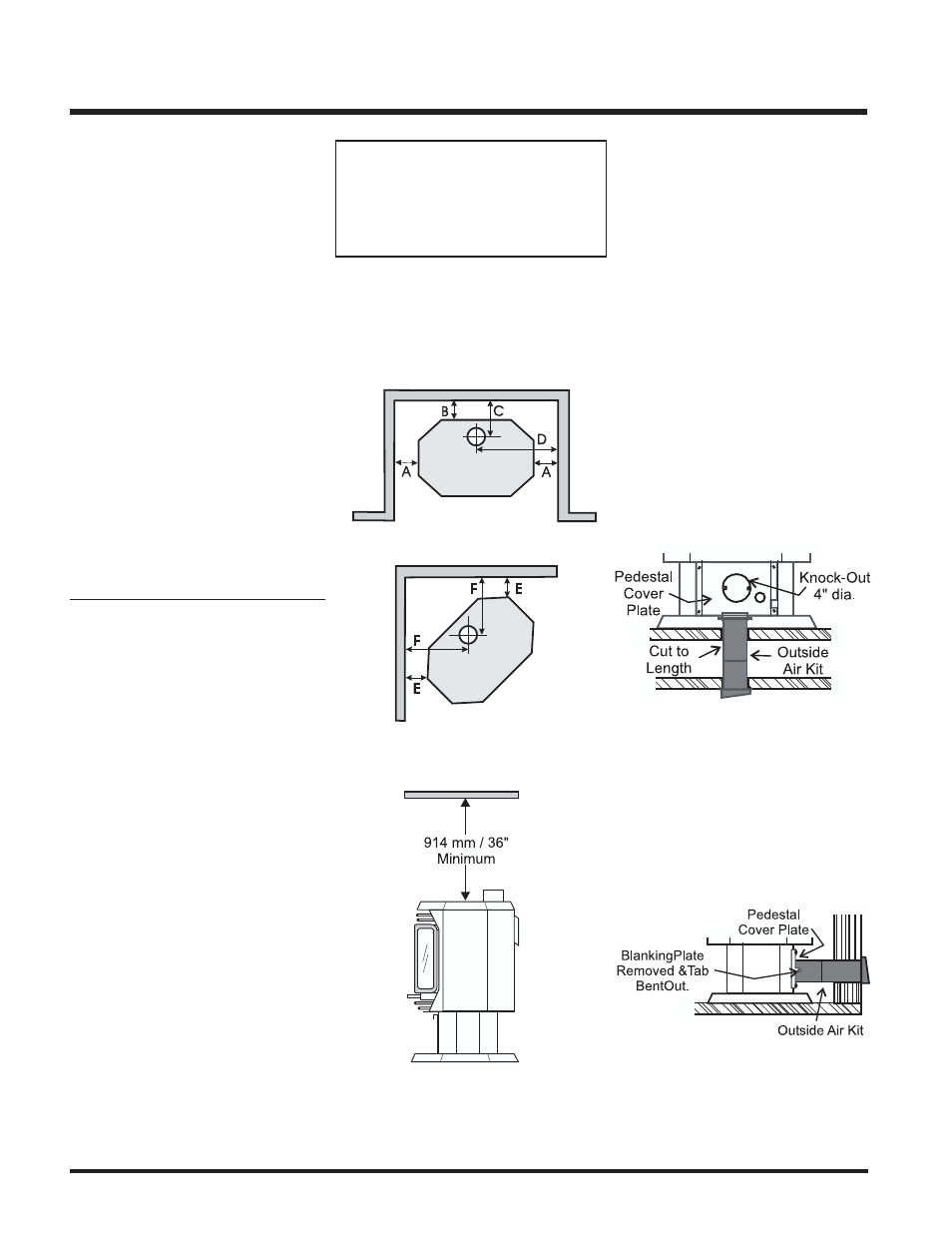 Installation, Optional outside air, Clearances to combustibles | Regency Wraps U38-LP User Manual | Page 6 / 24