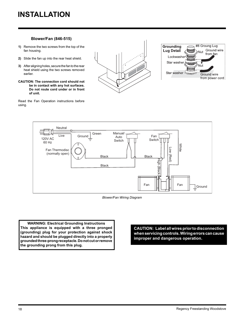 Installation | Regency Wraps S2400M User Manual | Page 18 / 28
