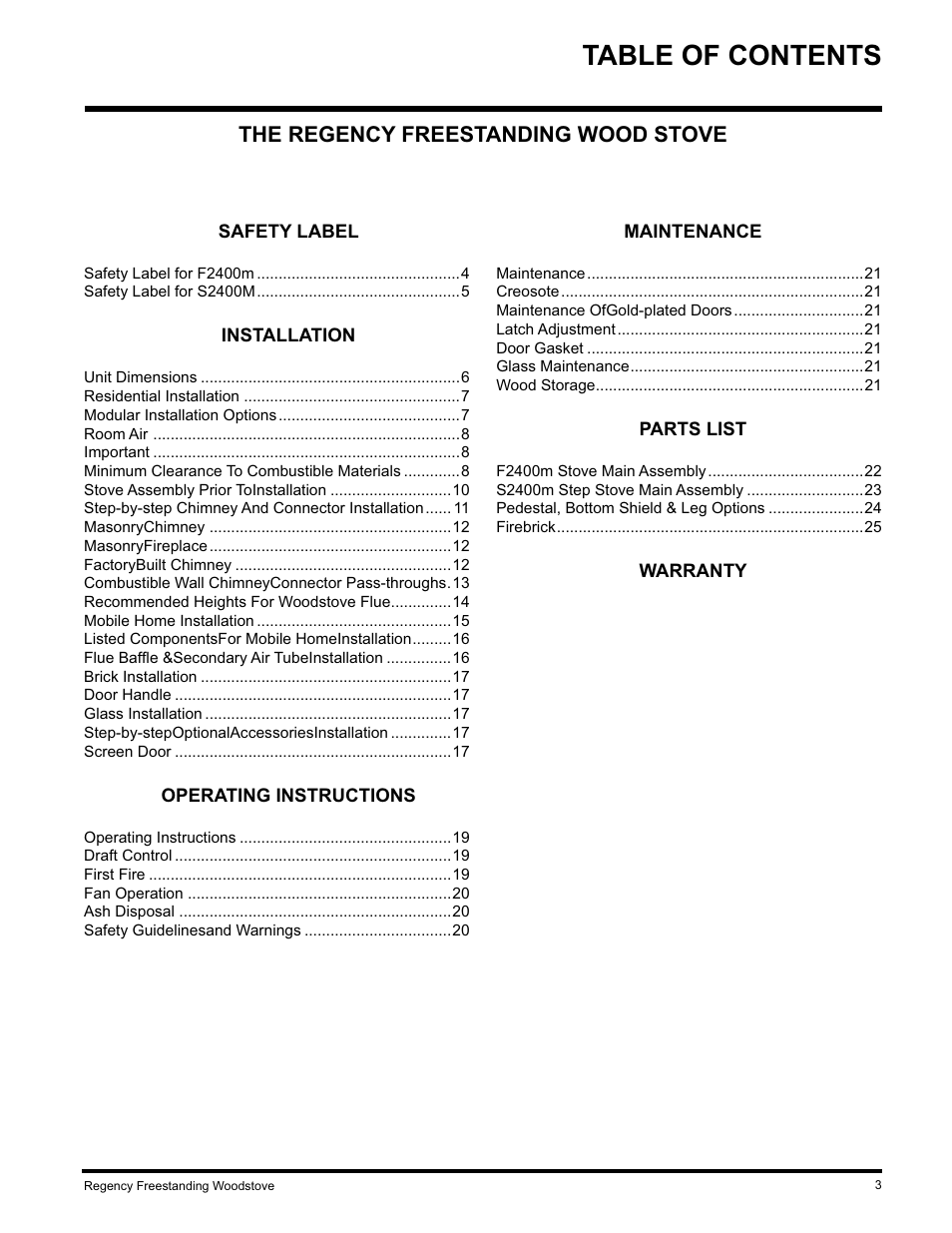 Regency Wraps S2400M User Manual | Page 3 / 28