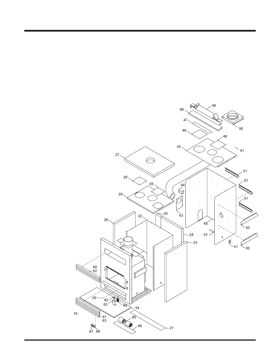 Parts list, Parts list- firebox & body | Regency Wraps Z2510L User Manual | Page 21 / 24