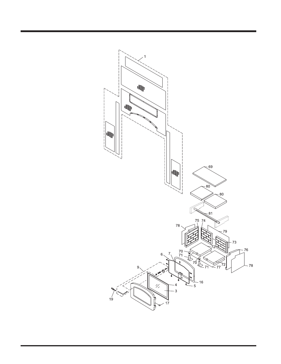 Parts list, Parts list- baffles, door, options | Regency Wraps Z2510L User Manual | Page 22 / 24