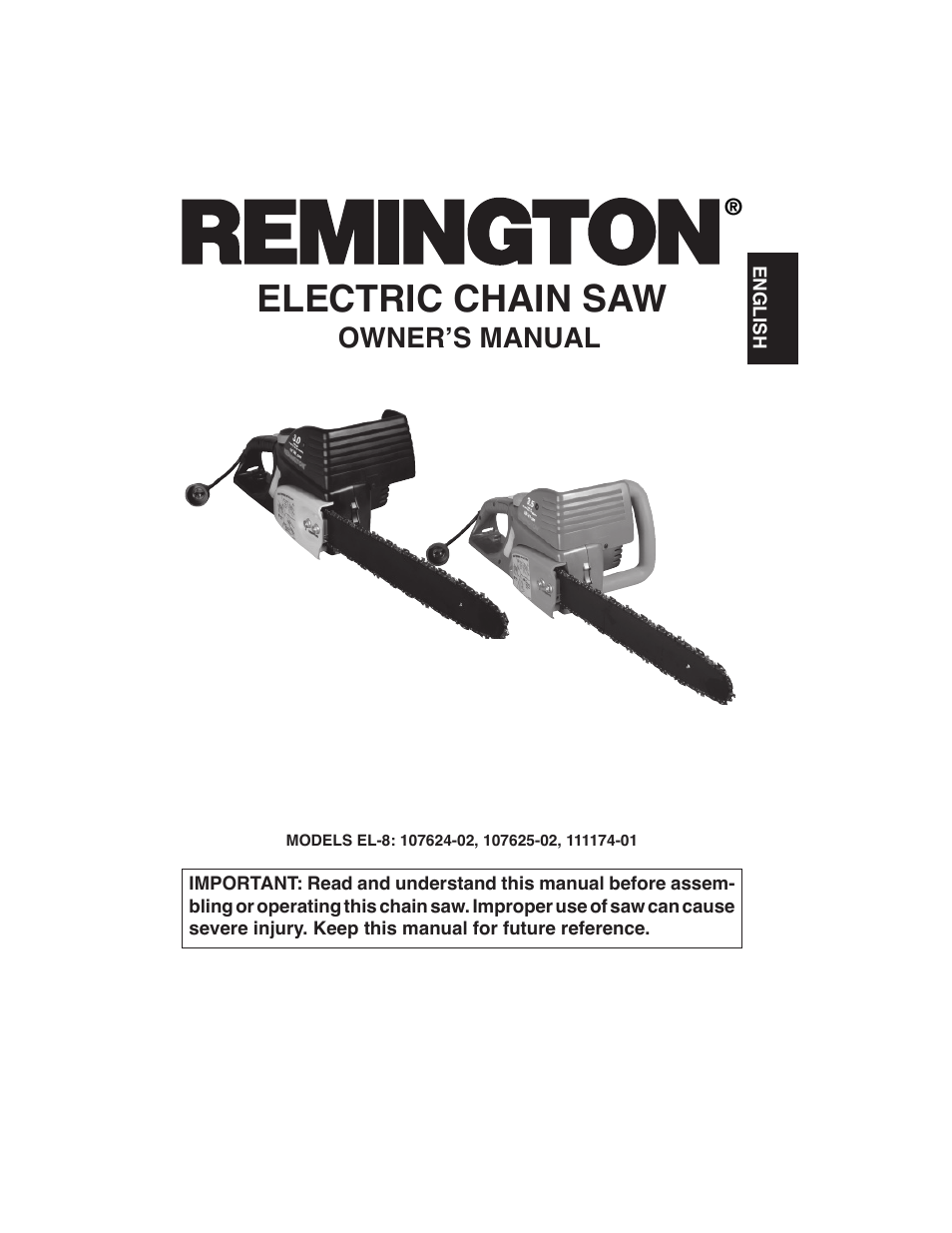 Remington Power Tools 111174-01 User Manual | 29 pages