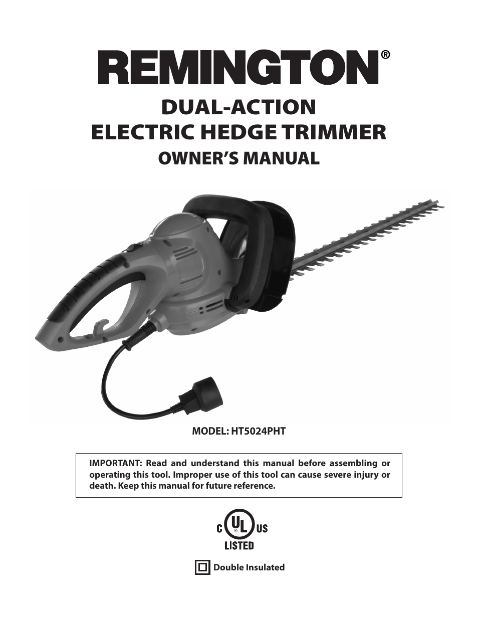 Remington Power Tools HT5024PHT User Manual | 40 pages