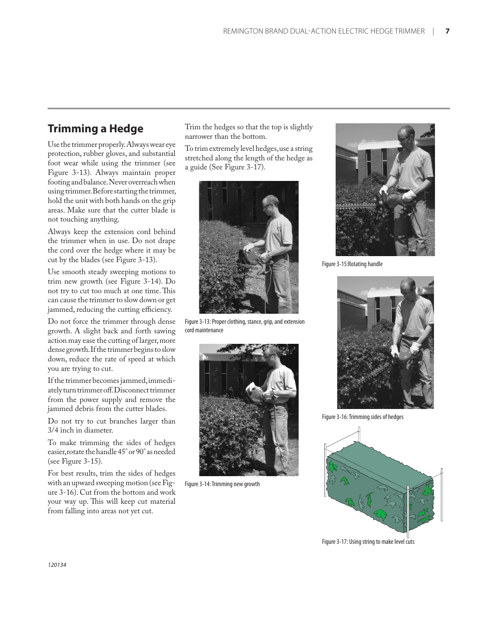 Trimming a hedge | Remington Power Tools HT5024PHT User Manual | Page 11 / 40